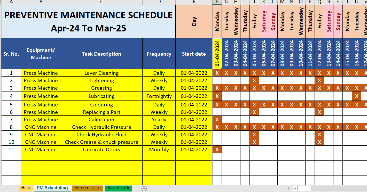 Excel Template Preventive Maintenance Scheduling V 1 Smart Office Excel Template Preventive Maintenance Scheduling V 1 Smart Office