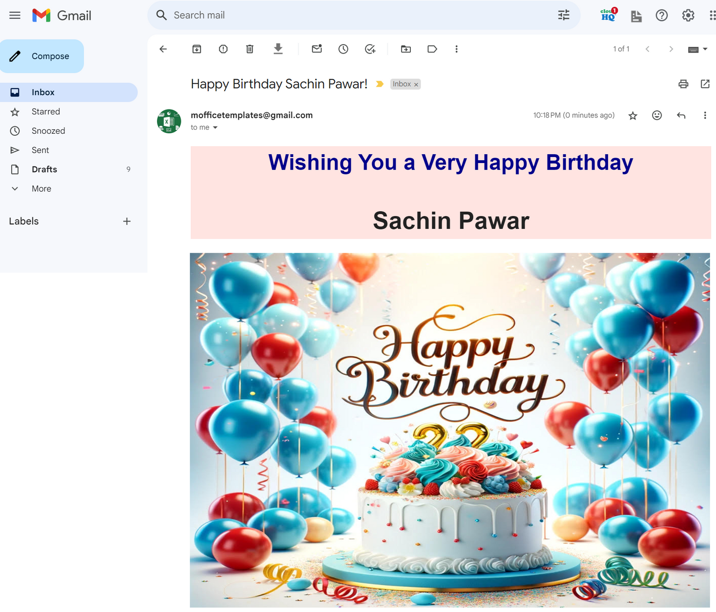 Google sheet Automated wish Emails for Birthday